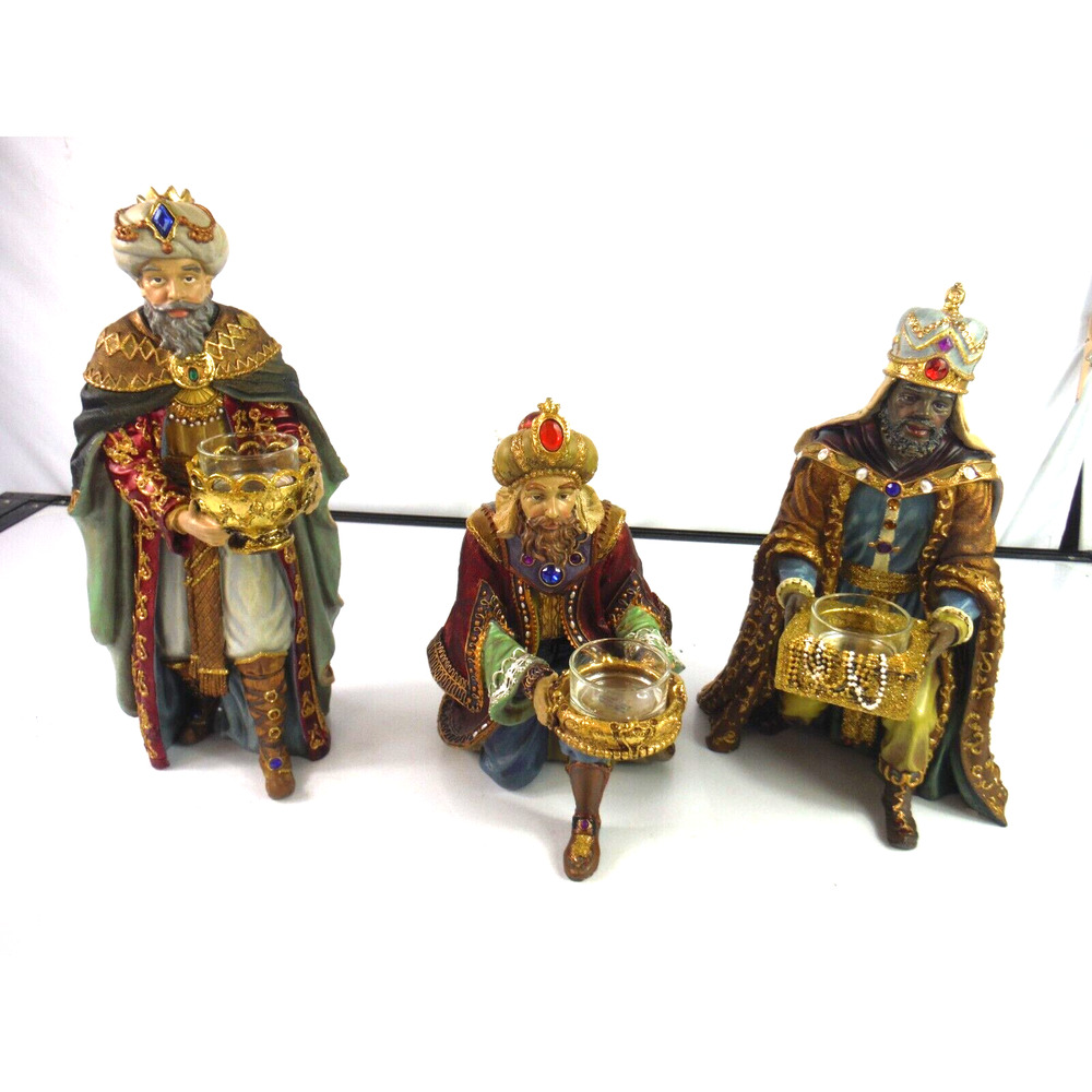 Kirkland Costco 3 Kings Wisemen Candleholders Christmas Set EXCELLENT CONDITION!
